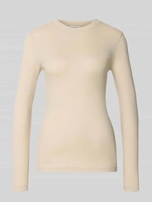 Bluzka z długim rękawem o kroju slim fit z mieszanki bawełny Marc O'Polo