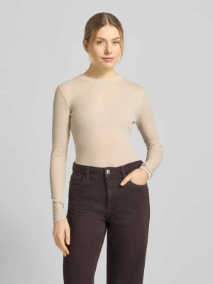 Bluzka z długim rękawem o kroju slim fit z mieszanki bawełny Marc O'Polo