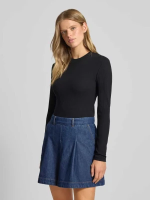 Bluzka z długim rękawem o kroju slim fit z mieszanki bawełny Marc O'Polo DENIM