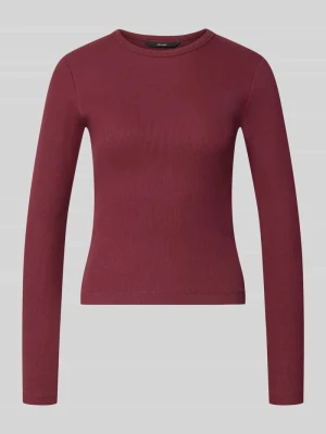 bluzka z długim rękawem o kroju slim fit z mieszanki bawełny model 'CHLOE' Vero Moda