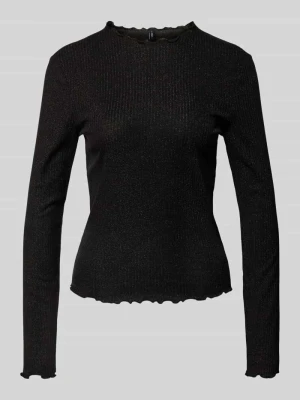 Bluzka z długim rękawem o kroju slim fit z mieszanki bawełny model ‘EMMA’ Only