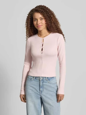 bluzka z długim rękawem o kroju slim fit z mieszanki bawełny model 'FEMKE' Only
