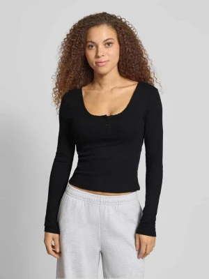 Bluzka z długim rękawem o kroju slim fit z dodatkiem bawełny Model 'JULIANE LIFE' Only