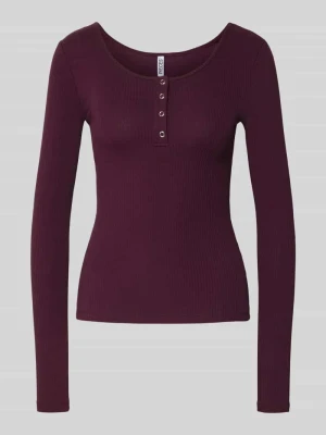 Bluzka z długim rękawem o kroju slim fit z mieszanki bawełny model ‘KITTE’ Pieces