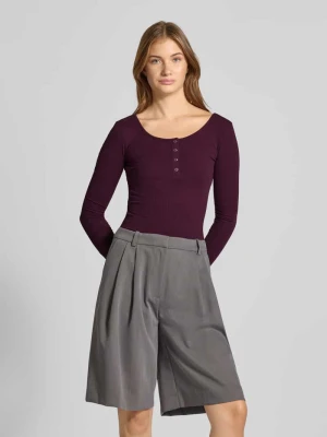 Bluzka z długim rękawem o kroju slim fit z mieszanki bawełny model ‘KITTE’ Pieces
