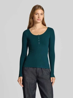 Bluzka z długim rękawem o kroju slim fit z mieszanki bawełny model ‘KITTE’ Pieces