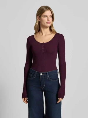 Bluzka z długim rękawem o kroju slim fit z mieszanki bawełny model ‘KITTE’ Pieces