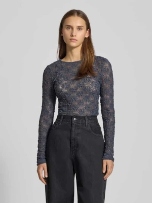 Bluzka z długim rękawem o kroju slim fit z mieszanki bawełny model ‘LOLA’ Only
