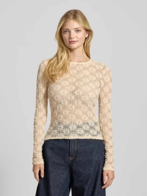 Bluzka z długim rękawem o kroju slim fit z mieszanki bawełny model ‘LOLA’ Only