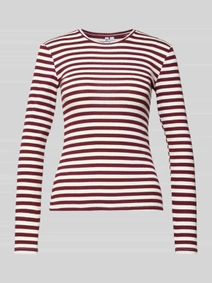 Bluzka z długim rękawem o kroju slim fit z mieszanki bawełny Pieces