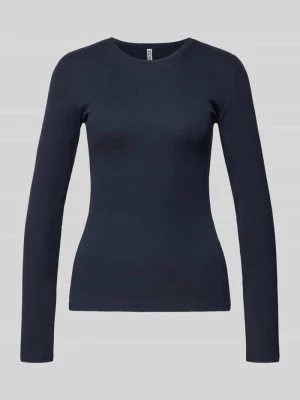 Bluzka z długim rękawem o kroju slim fit z mieszanki bawełny Pieces