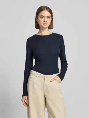 Bluzka z długim rękawem o kroju slim fit z mieszanki bawełny Pieces