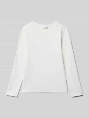 Bluzka z długim rękawem o kroju slim fit z mieszanki bawełny s.Oliver RED LABEL