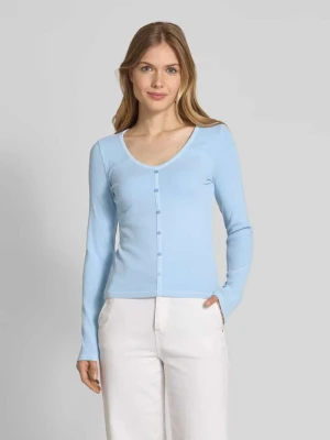Bluzka z długim rękawem o kroju slim fit z mieszanki bawełny Tom Tailor Denim