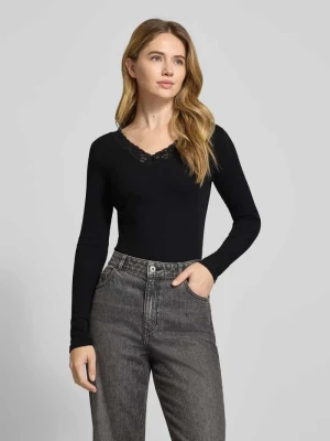 Bluzka z długim rękawem o kroju slim fit z mieszanki bawełny Tom Tailor Denim