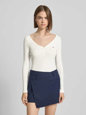 Bluzka z długim rękawem o kroju slim fit z mieszanki bawełny Tommy Jeans