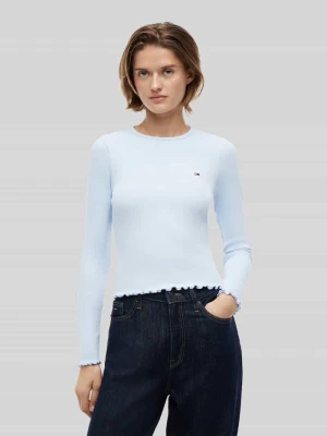 Bluzka z długim rękawem o kroju slim fit z mieszanki bawełny Tommy Jeans