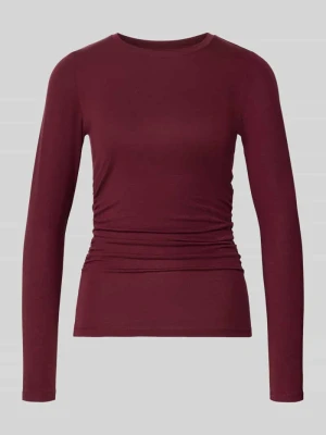 bluzka z długim rękawem o kroju slim fit z mieszanki lyocellu model 'AVA' Vero Moda Bordowy