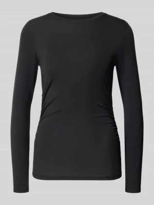 bluzka z długim rękawem o kroju slim fit z mieszanki lyocellu model 'AVA' Vero Moda Czarny