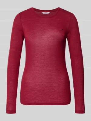 Bluzka z długim rękawem o kroju slim fit z mieszanki modalu i kaszmiru Tommy Hilfiger