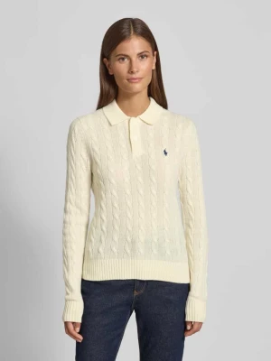 Bluzka z długim rękawem o kroju slim fit z mieszanki wełny z domieszką kaszmiru Polo Ralph Lauren
