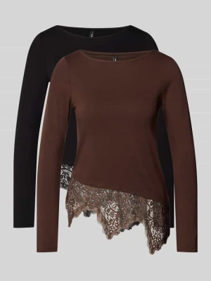 bluzka z długim rękawem o kroju slim fit z mieszanki wiskozy model 'LAILA' Only Czarny