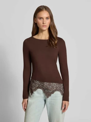 bluzka z długim rękawem o kroju slim fit z mieszanki wiskozy model 'LAILA' Only Czekoladowy