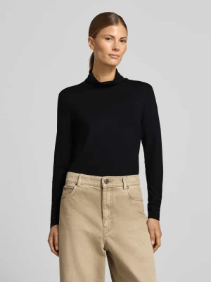 Bluzka z długim rękawem o kroju slim fit z mieszanki wiskozy model 'Liana' Freequent Czarny
