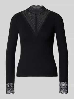 bluzka z długim rękawem o kroju slim fit z mieszanki wiskozy model 'TILDE' Only Czarny