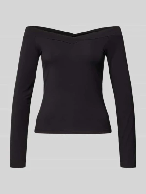 Bluzka z długim rękawem o kroju slim fit z mieszanki wiskozy Pieces