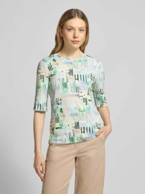 Bluzka z długim rękawem o kroju slim fit z okrągłym dekoltem Marc Cain