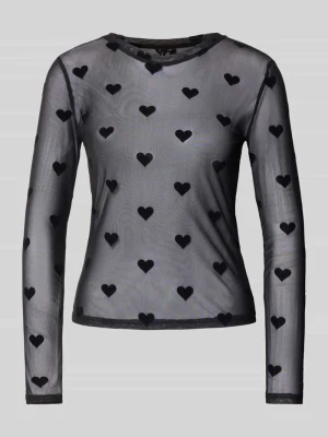bluzka z długim rękawem o kroju slim fit z okrągłym dekoltem model 'LOVA' Vero Moda Czarny