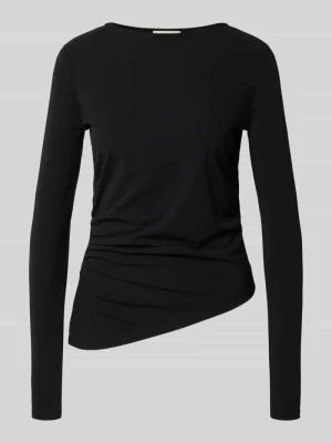 Bluzka z długim rękawem o kroju slim fit z plisami model ‘Hellen’ GUIDO MARIA KRETSCHMER WOMAN
