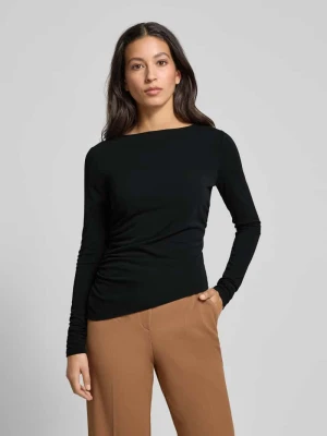 Bluzka z długim rękawem o kroju slim fit z plisami model ‘Hellen’ GUIDO MARIA KRETSCHMER WOMAN