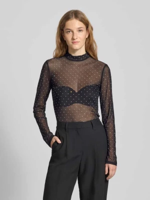 Bluzka z długim rękawem o kroju slim fit z półprzezroczystego materiału model ‘SIVAL’ Only