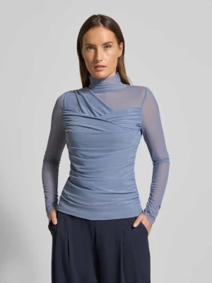 Bluzka z długim rękawem o kroju slim fit z półprzezroczystej siateczki model ‘C_ETULAH’ Boss Orange