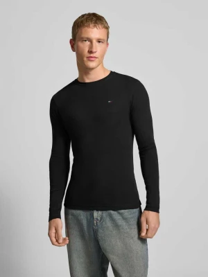Bluzka z długim rękawem o kroju slim fit z prążkowaną fakturą Tommy Jeans