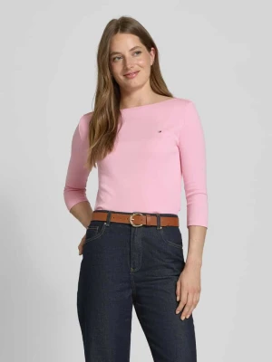 Bluzka z długim rękawem o kroju slim z czystej bawełny Tommy Hilfiger