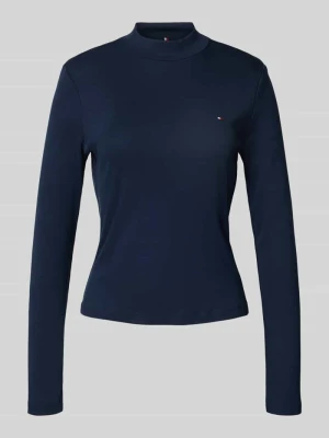 Bluzka z długim rękawem o kroju slim z czystej bawełny Tommy Hilfiger