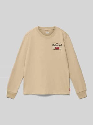 Bluzka z długim rękawem, okrągłym dekoltem i wyhaftowanym logo Levi’s® Kids