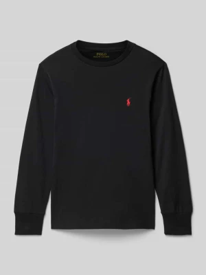 Bluzka z długim rękawem, okrągłym dekoltem i wyhaftowanym logo Polo Ralph Lauren Teens