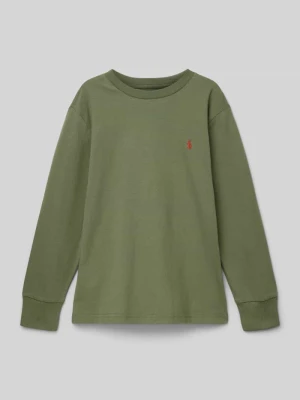 Bluzka z długim rękawem, okrągłym dekoltem i wyhaftowanym logo Polo Ralph Lauren Teens