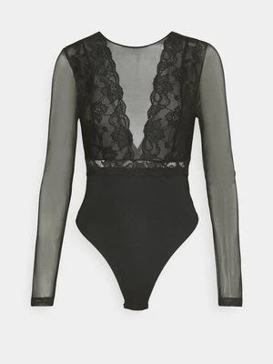Bluzka z długim rękawem Pieces czarny