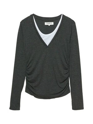Bluzka z długim rękawem PULL&BEAR ciemnoszary