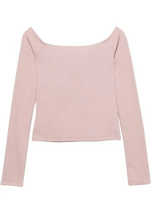 Bluzka z długim rękawem PULL&BEAR różowy