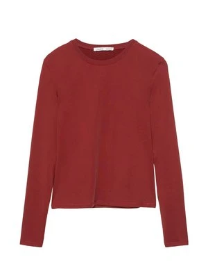 Bluzka z długim rękawem PULL&BEAR ciemnoczerwony