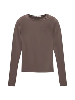 Bluzka z długim rękawem PULL&BEAR jasny brąz