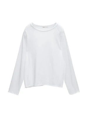 Bluzka z długim rękawem PULL&BEAR biały