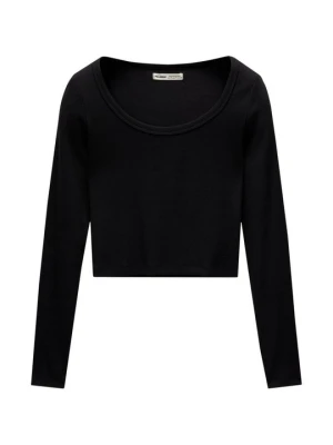 Bluzka z długim rękawem PULL&BEAR czarny