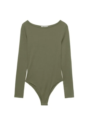 Bluzka z długim rękawem PULL&BEAR khaki